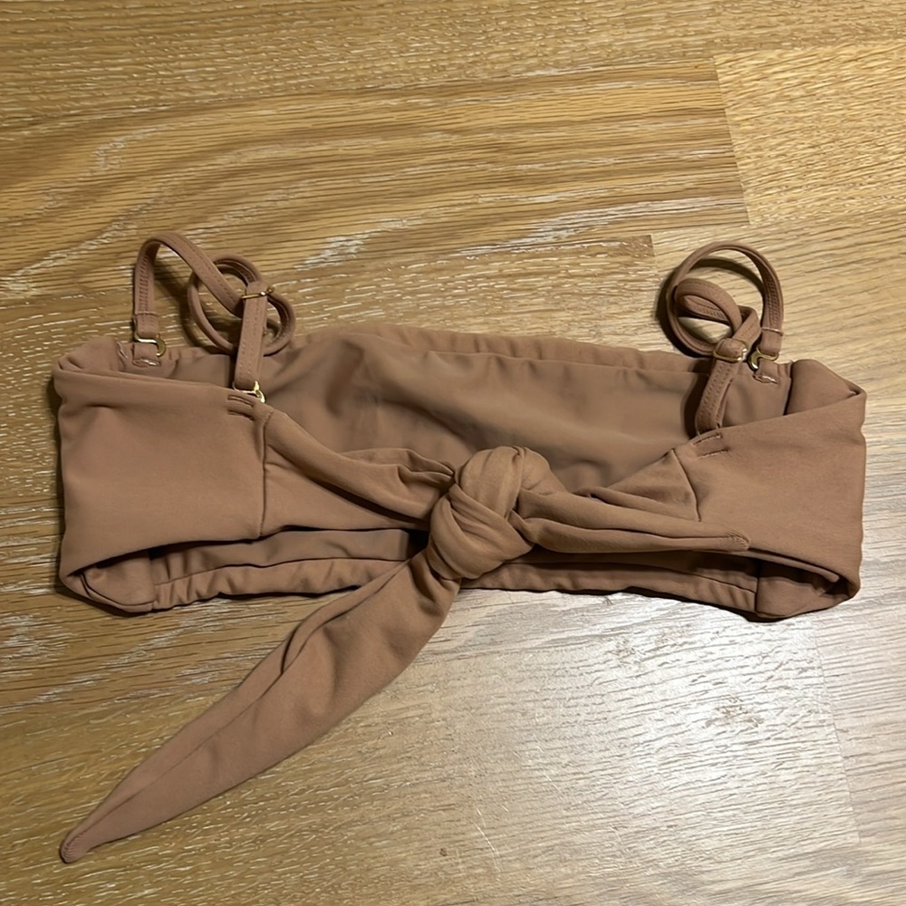 Montce Women's Tan swim bikini top size S NWOT - Picture 6 of 8